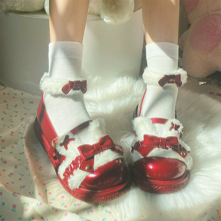 Fairy Godmother~Winter Girly Lolita Shoes Lolita Ankle Strap Shoes   