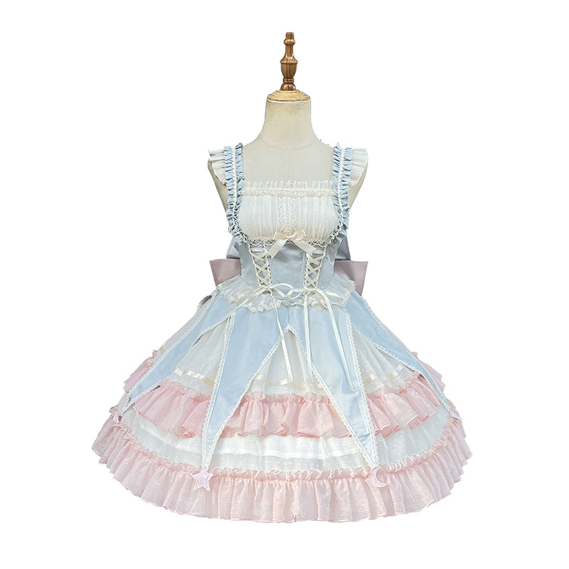 ZhiJinYuan~Circus Troup~Sweet Lolita JSK Dress Circus Theme Lolita Dress Free size Blue JSK 