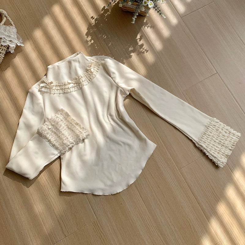 With PUJI - Snowfall - Winter Lolita Sweater Long Sleeve Knitted Innerwear 40528:670994