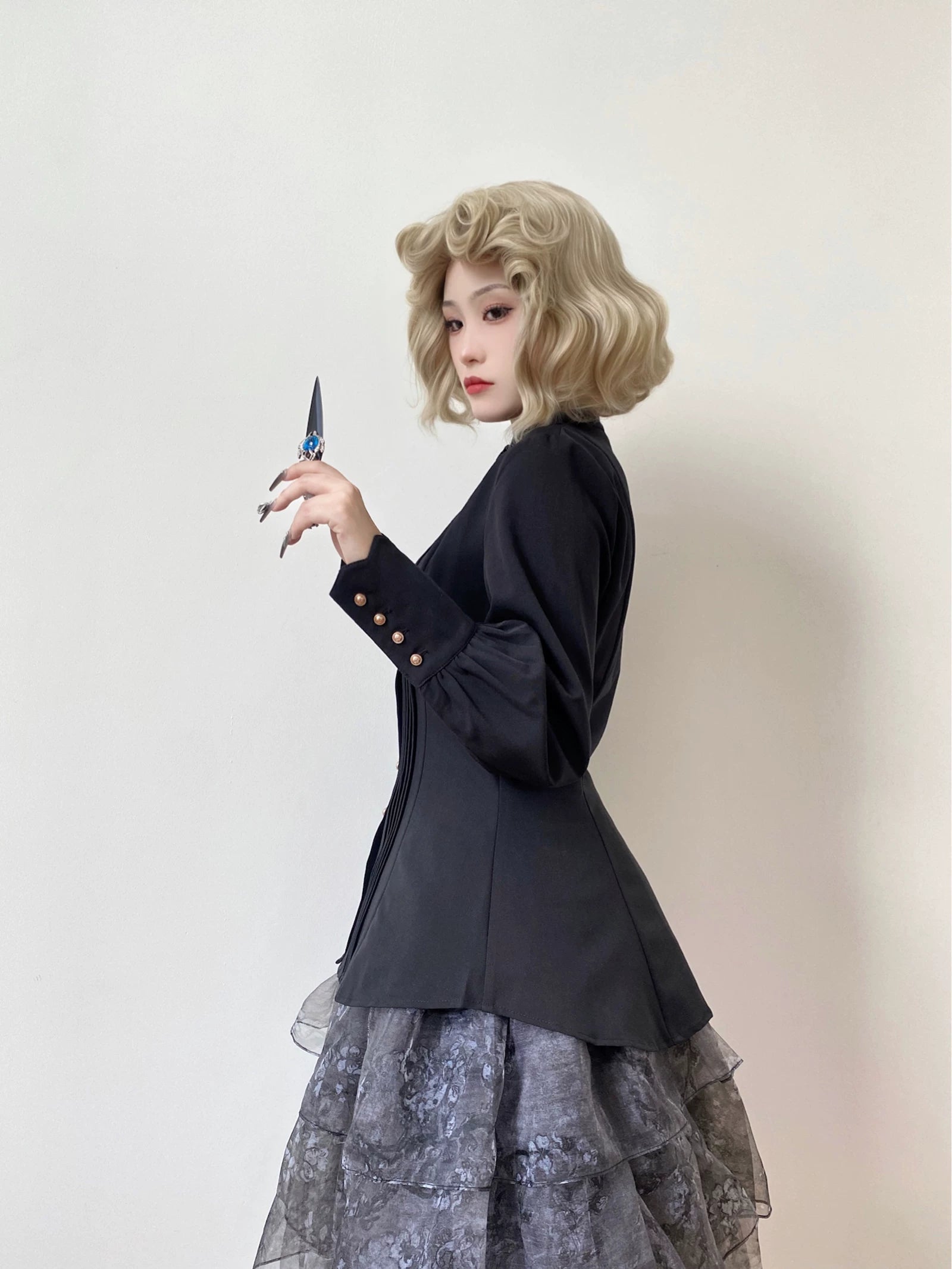 Silence Poem - Classic Lolita Long Sleeve Shirt, Detachable Jabot 44553:813080