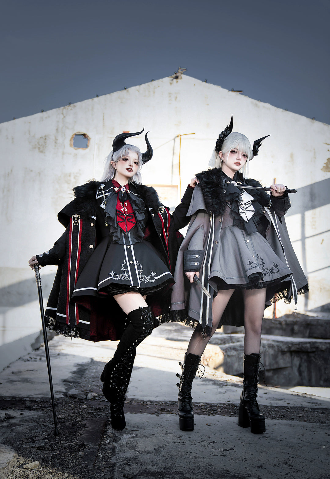 Your Highness~Warrior's Oath~Military Lolita Trench Coat Gothic Lolita Cape Suit