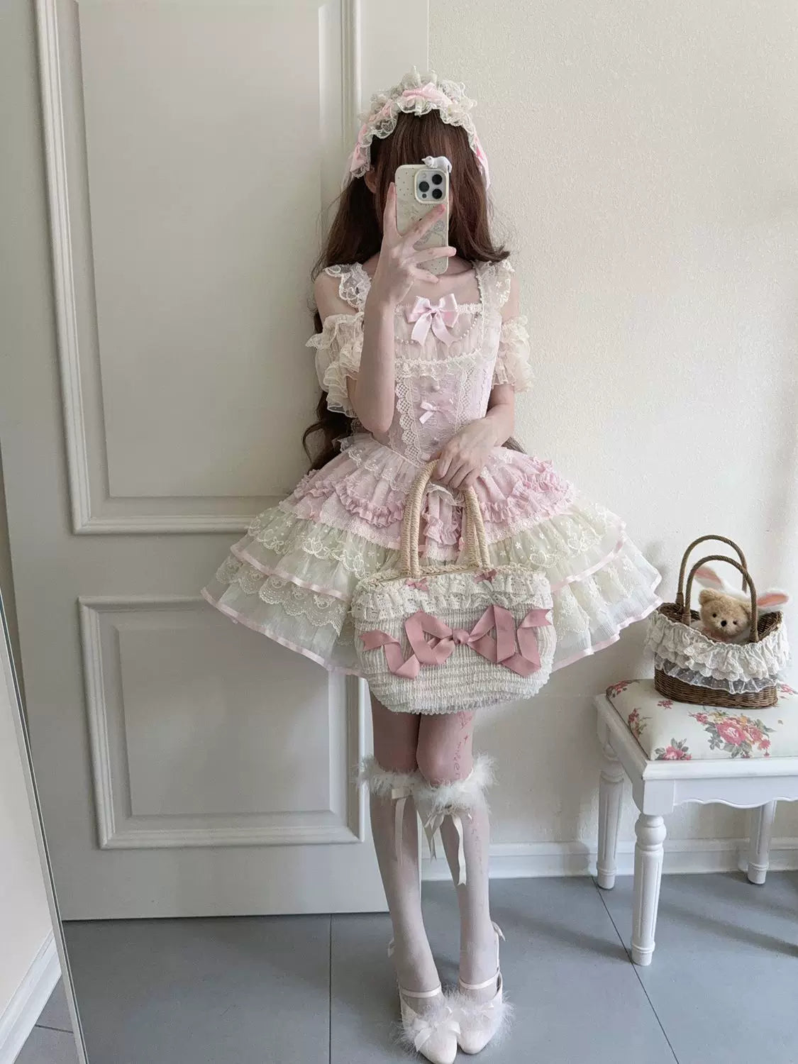 Ballet Dream - Sweet Lolita JSK Dress, Petal-like Layered Skirt