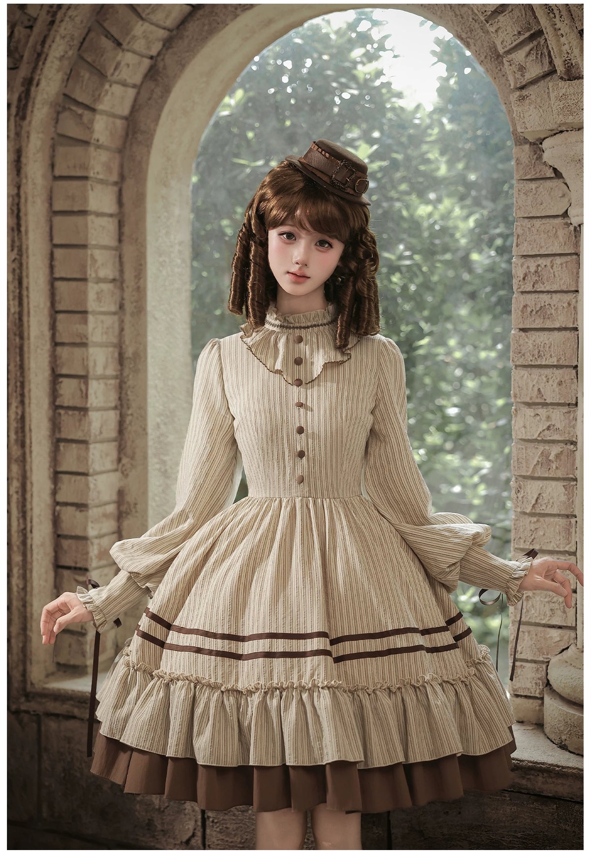At Sunset - Fall Classic Lolita OP Dress Set, Bustier & Overlayer 45930:868532