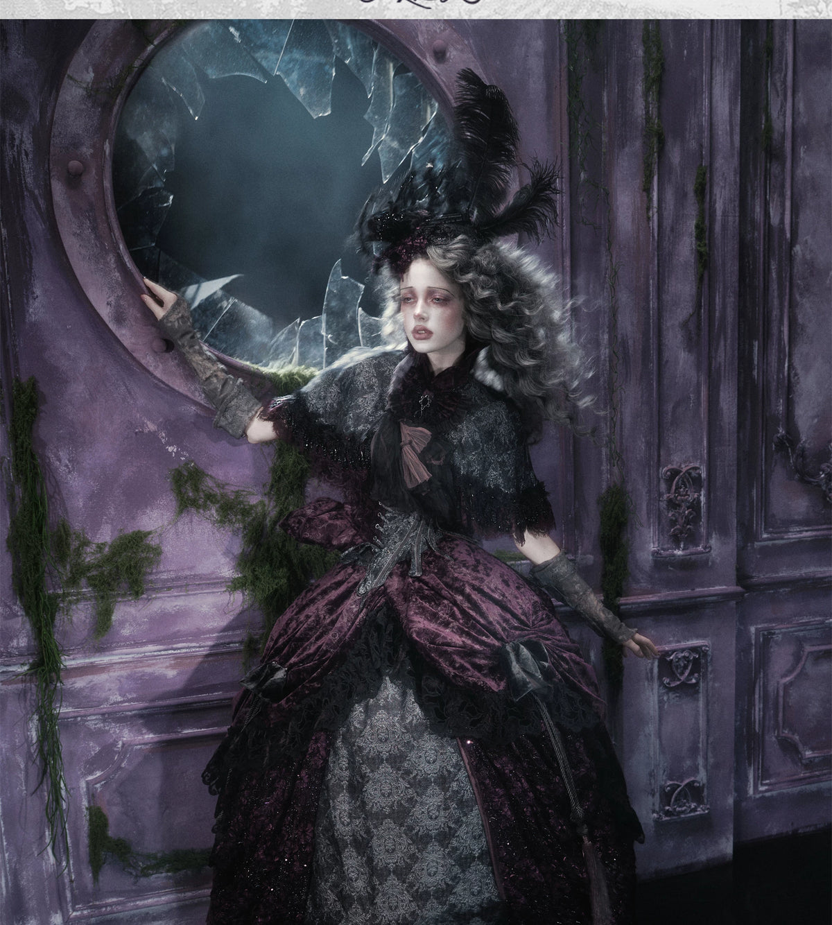 Undead's Gift - Halloween Gothic Lolita Sailboat Top Hat, Feather & Lace 46022:872795