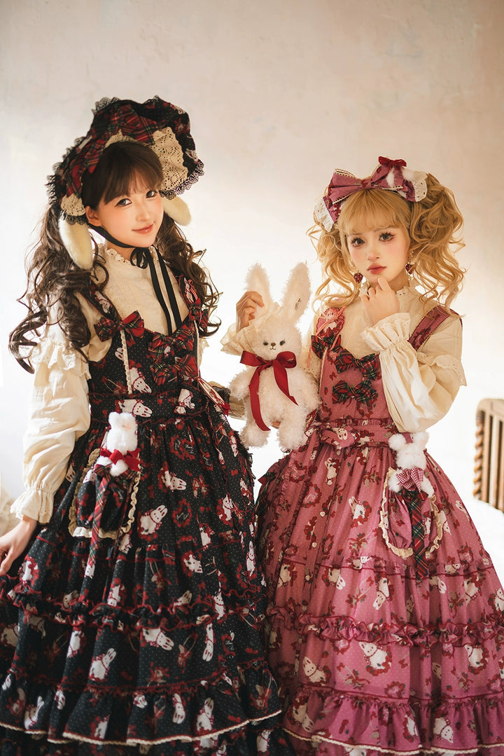 Miss Point~Forest Berry Bunny~Sweet Lolita JSK Elegant Bunny Print Dress