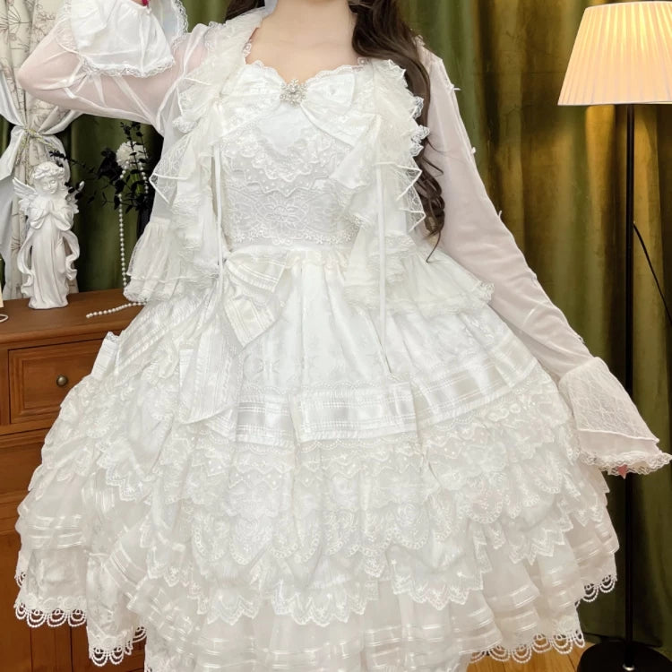 Mist Cardigan - Lightweight Sweet Lolita Bolero, Ruffle Details 44496:810947