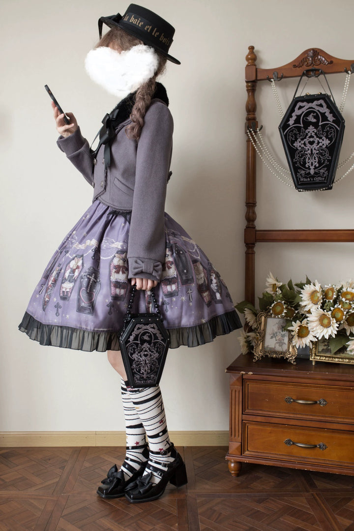 LeMiroir~Winter Solstice Coat~Sweet Lolita Woolen Coat Embroidery Skirt Short Outwear 40360:657128