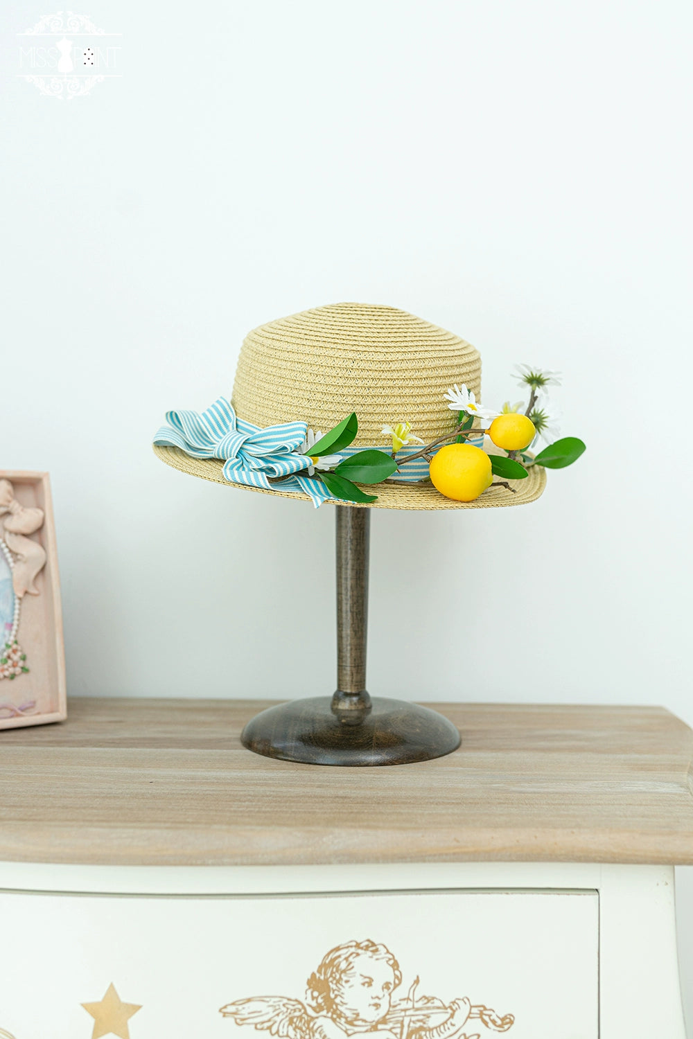 Miss Point~Daisy Lemon~Kawaii Lolita Lemon and Flowers Accessory bucket hat  