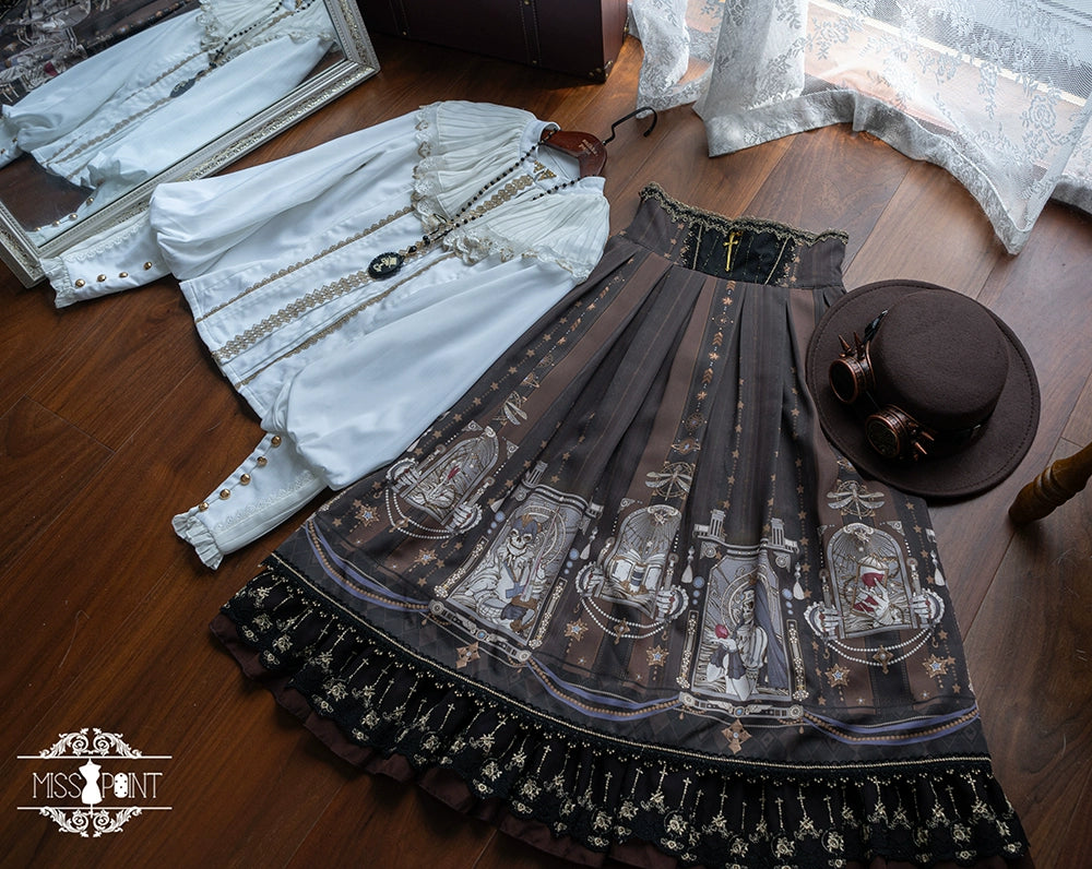 Miss Point - Demon Hunting Notes - Fishbone Gothic Lolita Skirt 33614:433834