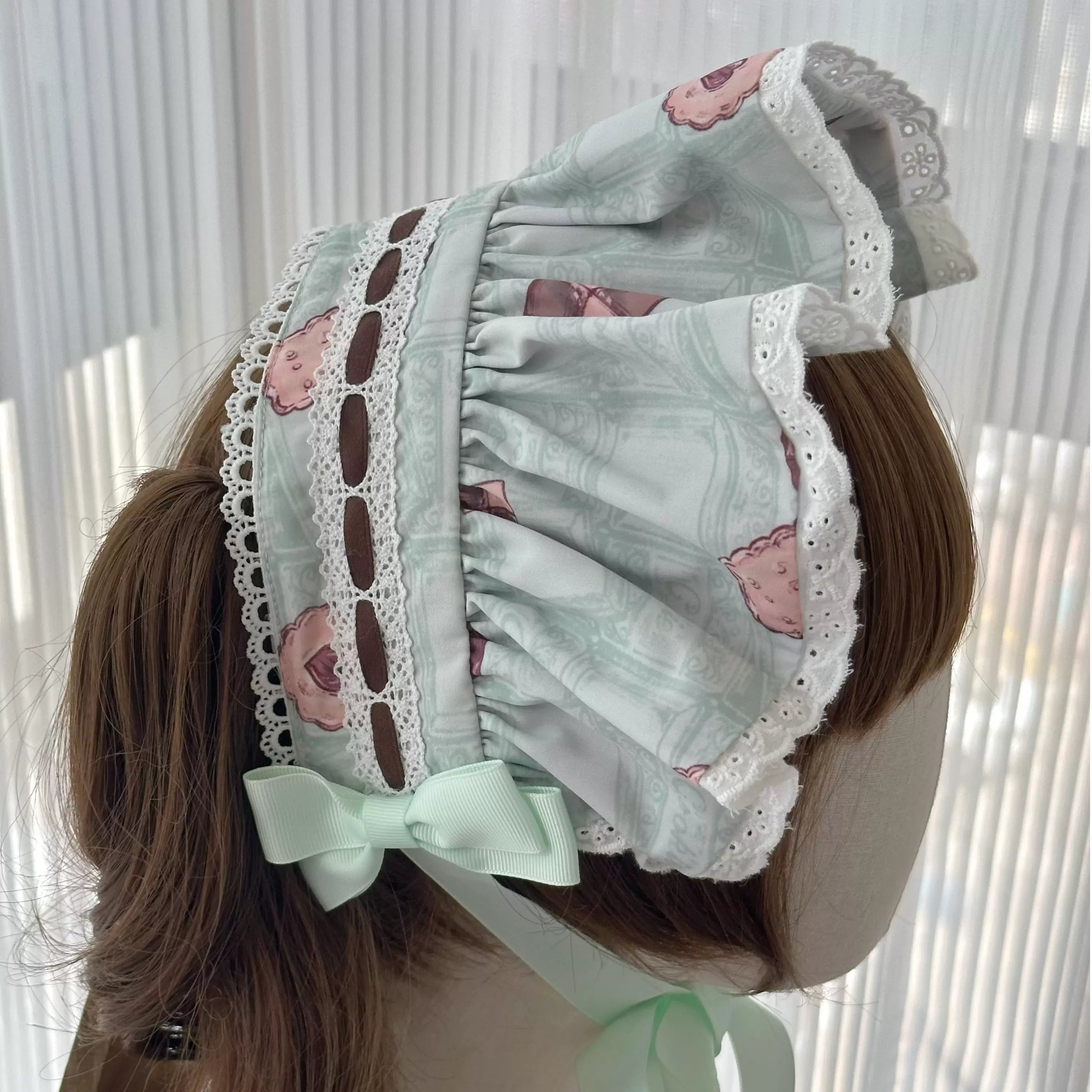 The Story of Frosting Town - Kawaii Lolita Print Dress, Detachable Apron 44387:806539