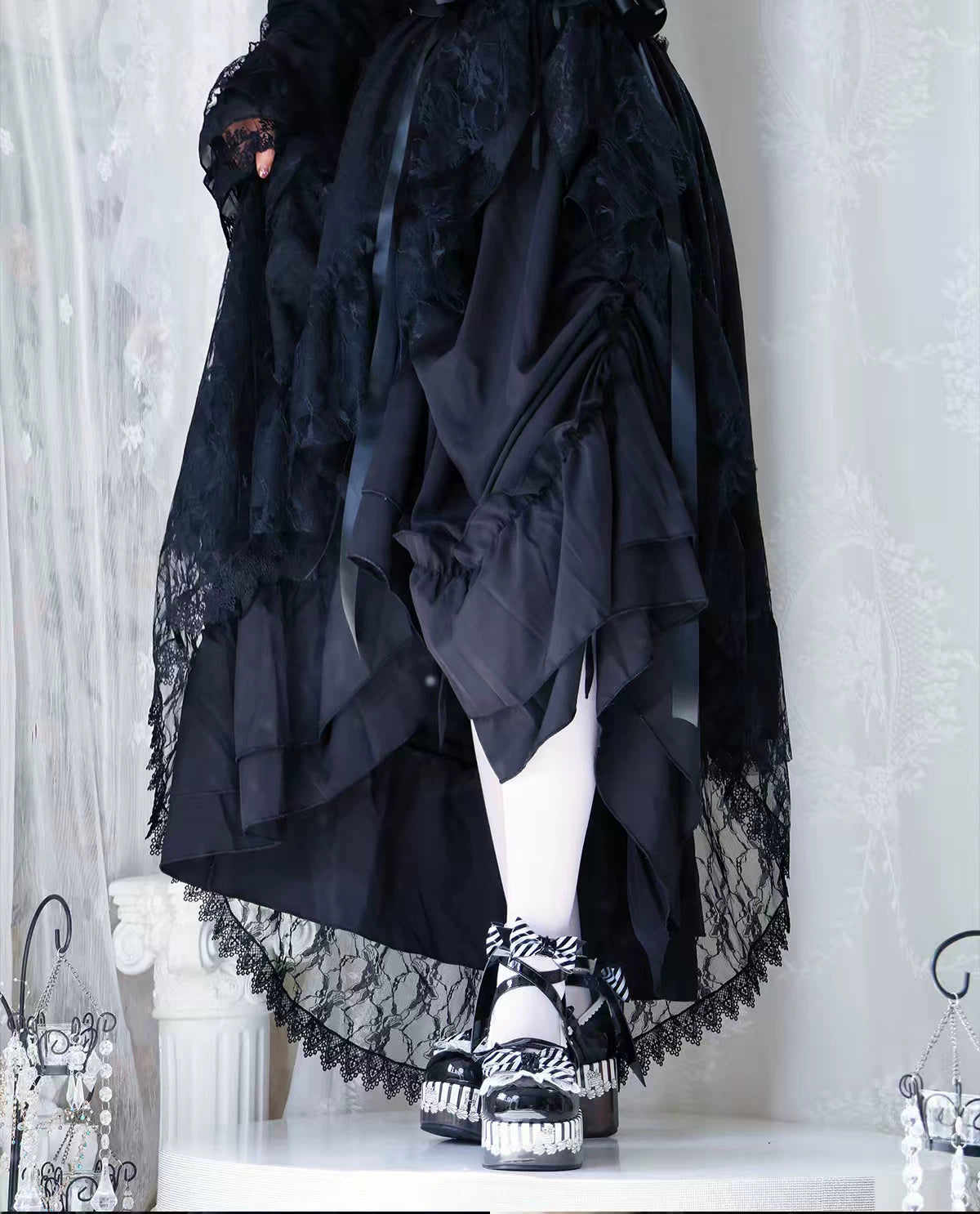 Windchime Fantasia - Sweet Lolita Platform Shoes, Detachable Back Bow 45759:860996