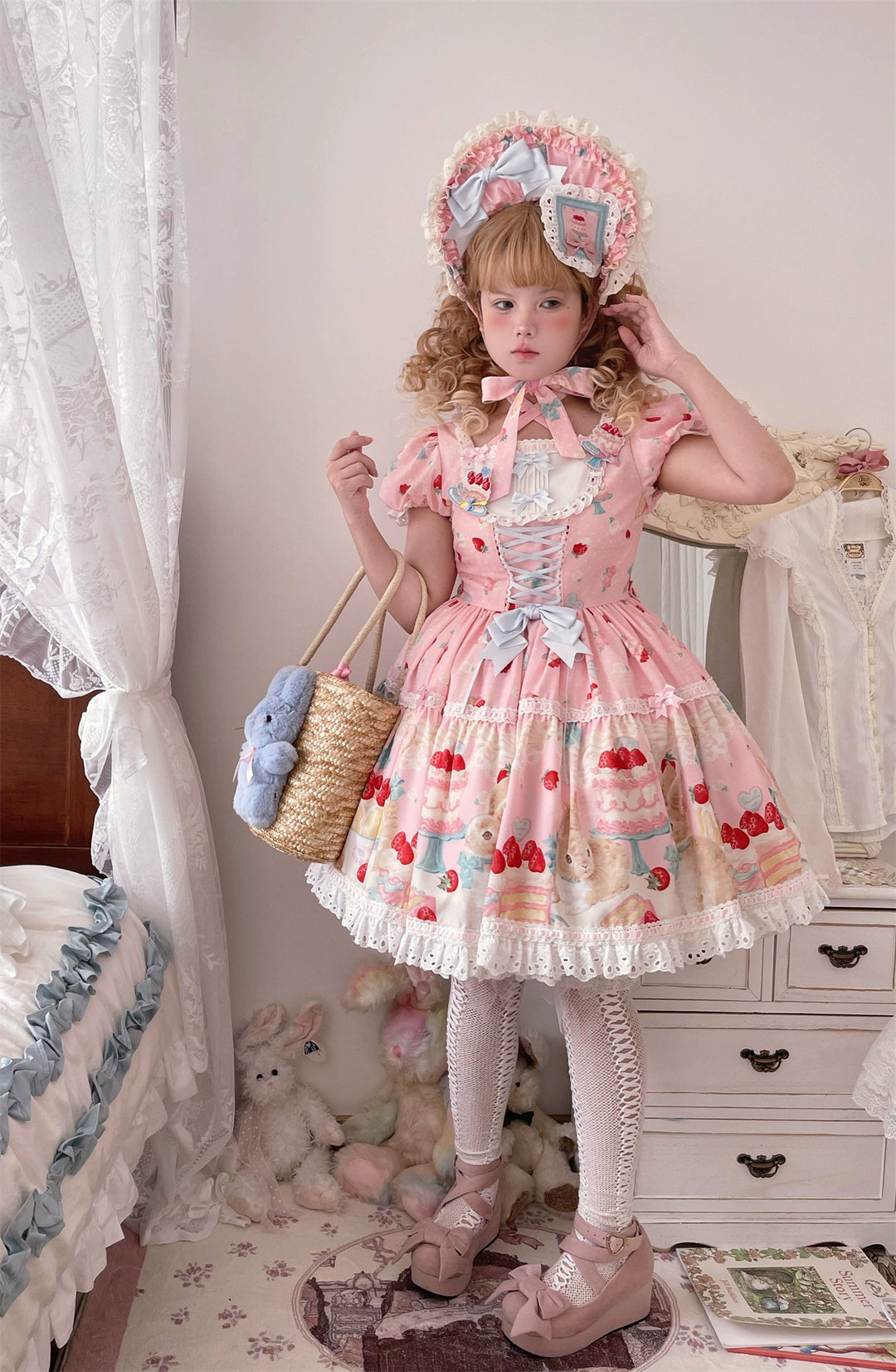 Dark Star Island~Honey Bunny Cake~Sweet Lolita JSK/OP/Strap SK/Shirt   