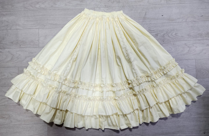 (BFM)WangYan&Summer~Cotton Lolita Embroidered Skirt Rose Hem Skirt