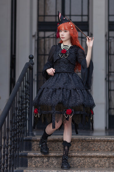 Infanta~Witch's Apprentice~Gothic Lolita Split Type Black Suit   