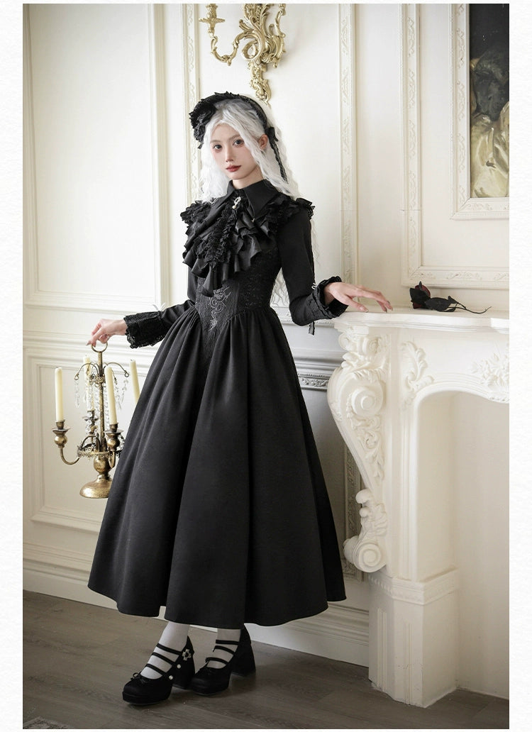 With PUJI~Poem of Dusk~Gothic Lolita Bust-supporting Dress Suit