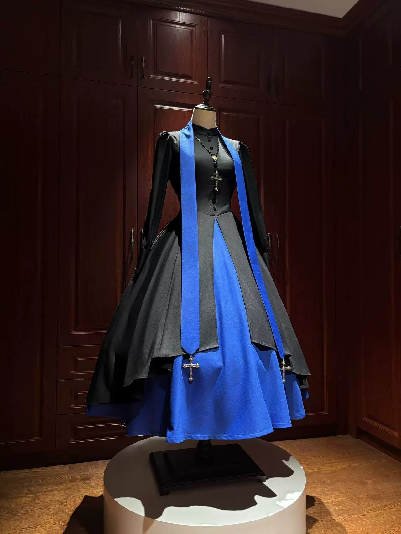 LetterfromGod - Night Watchman - Gothic Lolita OP Dress, Open-Front Hem 43998:791576