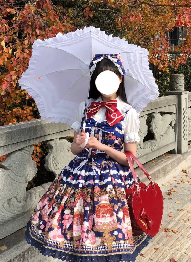 Sugar Festivaly - Kawaii Lolita JSK Dress, Cake & Bear Print 44540:811780