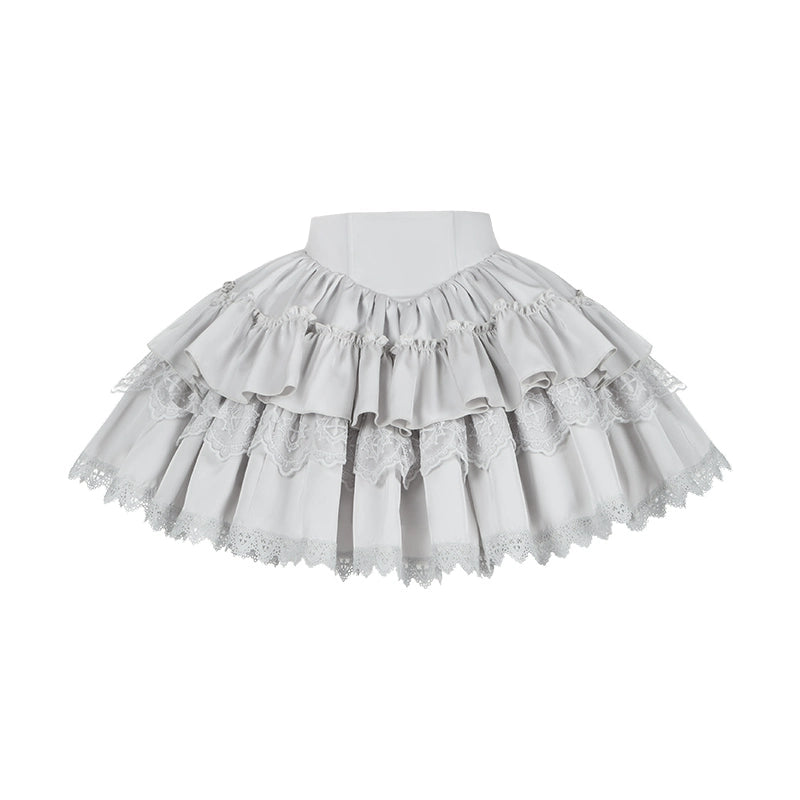 With PUJI - Letter and Poetry · Humanoid Robot - Silver Gothic Lolita Mermaid Skirt Set 43861:787618