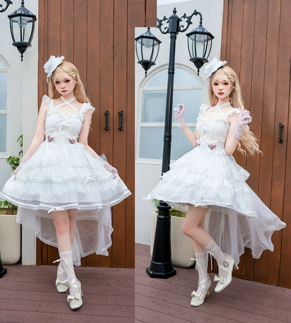 Ballet Maiden - Classic Lolita Four-tiered Hem JSK Dress with Rose Details