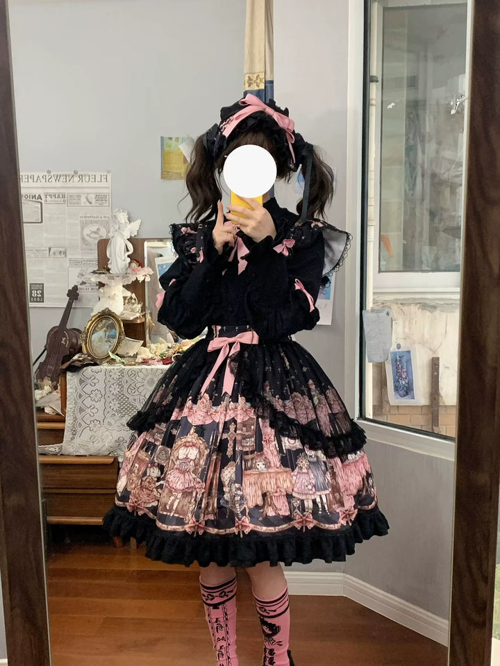 Uncle Wall Original~Missing Lamb Case~Gothic Lolita Dress Set with Sheep Prints 42971:760856