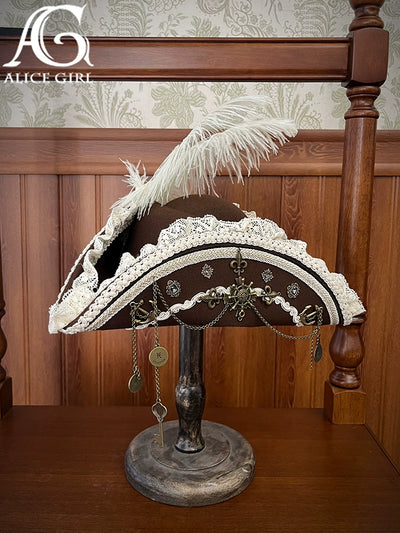 (BFM)Alice girl~Nautical Treasure Map~Retro Lolita Pirate Hat and Small Top Hat   