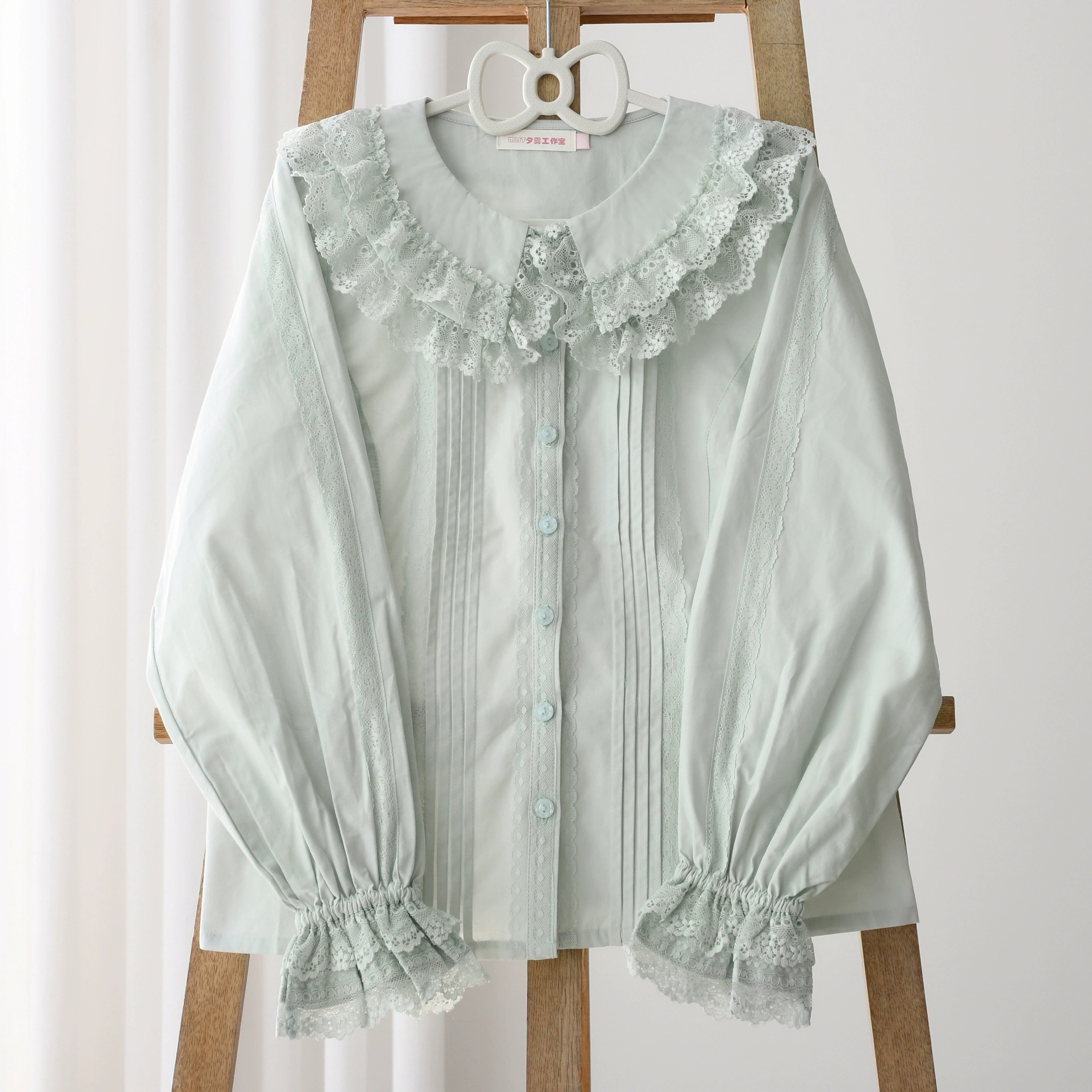 MIST - Hyde Garden - Daily Lolita Shirt Cotton Blouse Long Sleeves (L M S XL) 35152:482872
