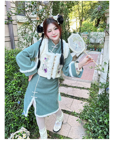 Hard Candy~Winter Lolita Dress Chinese Style Qi Lolita Vest Dress Suit   