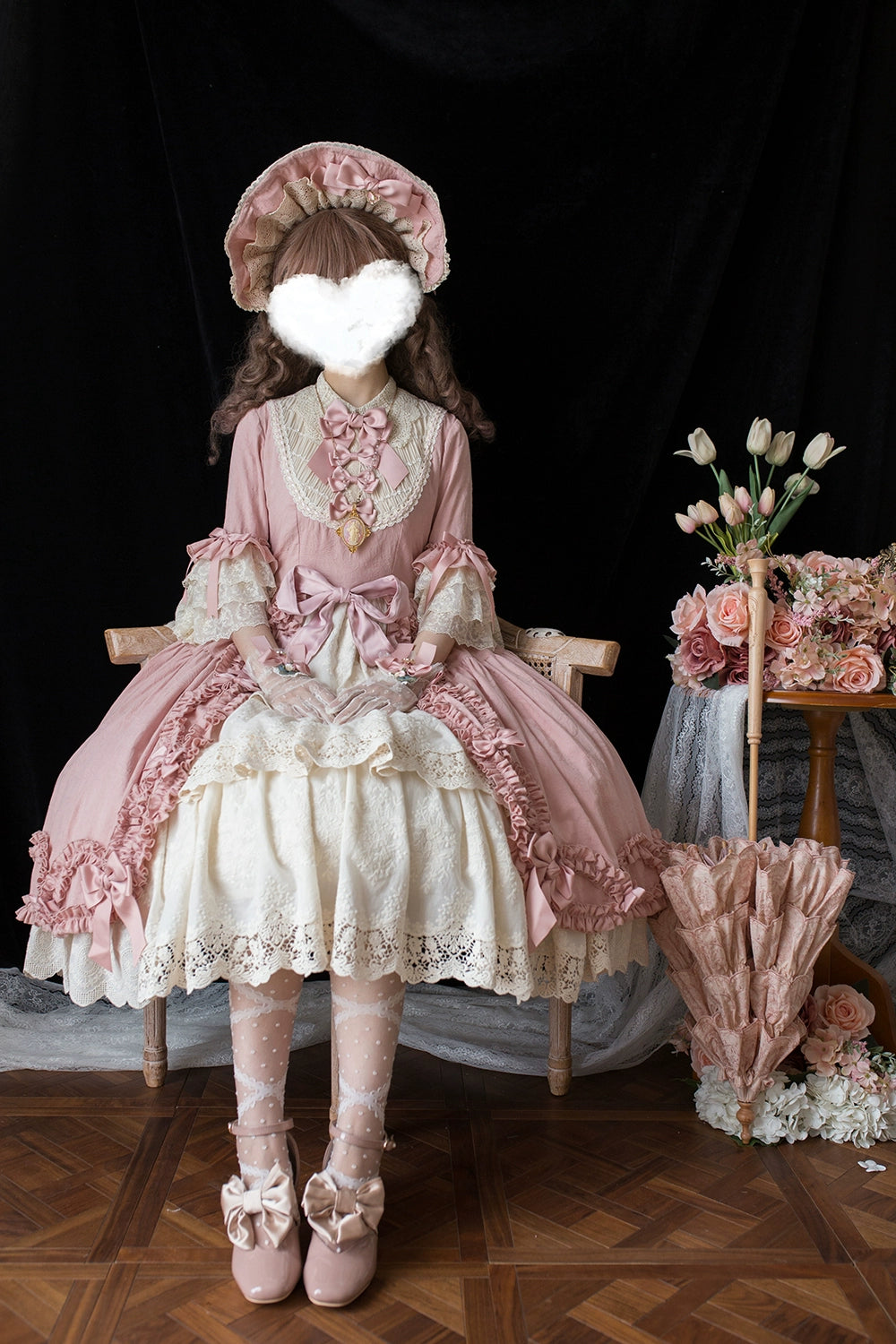 Miss Point~Lilyka Garden~Classic Lolita OP Dress Elegant Floral Wall Princess Sleeve 38832:606366