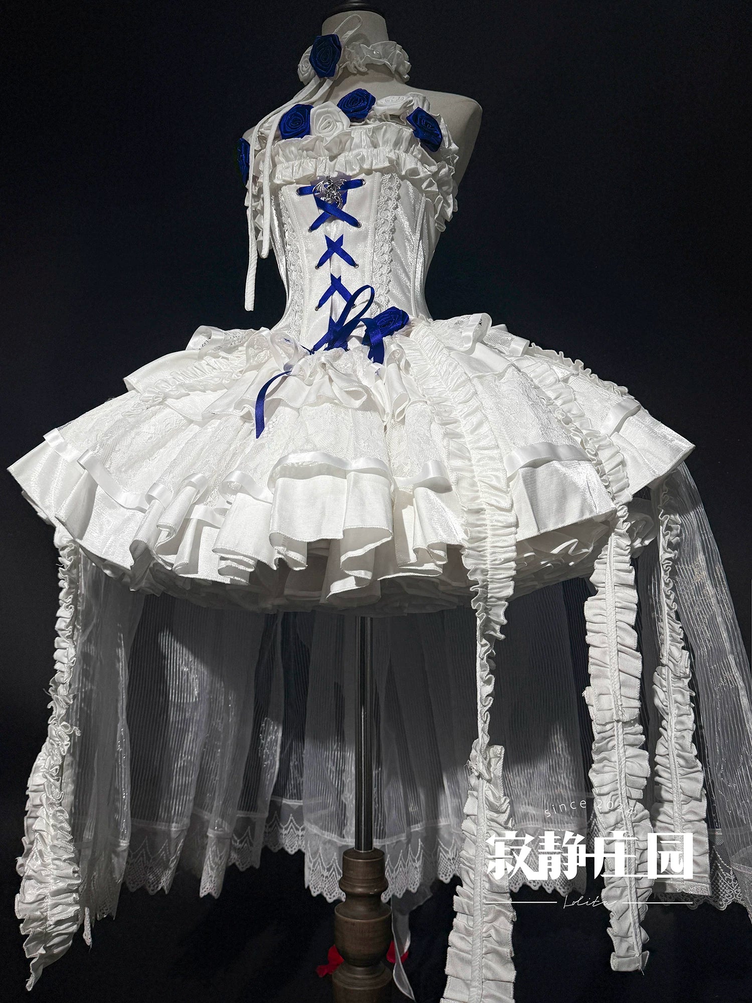 The Forbidden Garden - Gothic Lolita JSK Dress, Detachable Rose Accessories