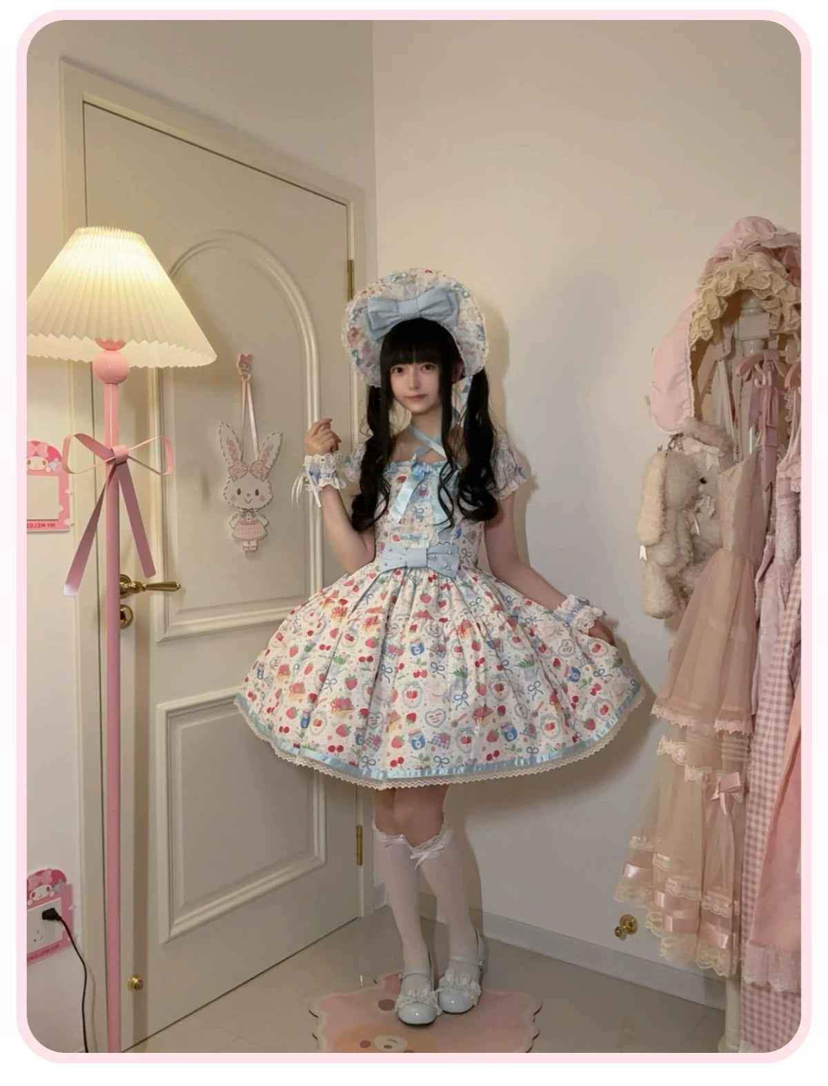 Fruit Hard Candy - Cotton Old School Lolita Candy Printed OP & JSK Dress (L M S XL) 45536:853639