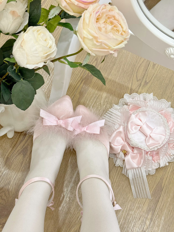 Pure Tea For Dream~Swan Lake~Sweet Lolita Shoes Satin Lolita Hight Heels