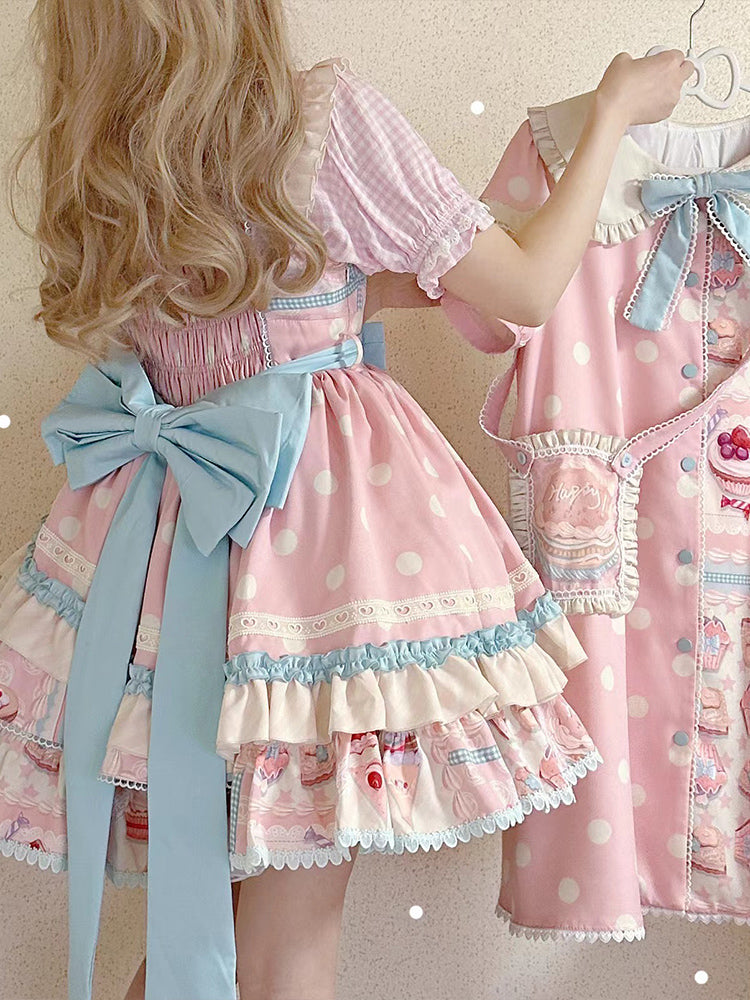 Mewroco~Cream Sugar~Sweet Lolita Flounce Hemline JSK   