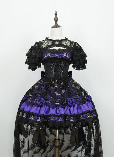 Angels Heart~Halloween Gothic Lolita Lace JSK Set purple S 