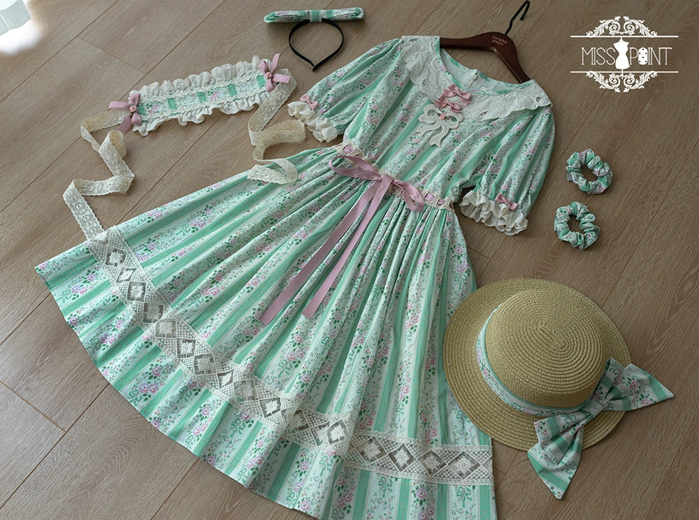 Miss Point~Customized Elegant Lolita OP Dress Cute Daily Girl Short Lolita Dress   