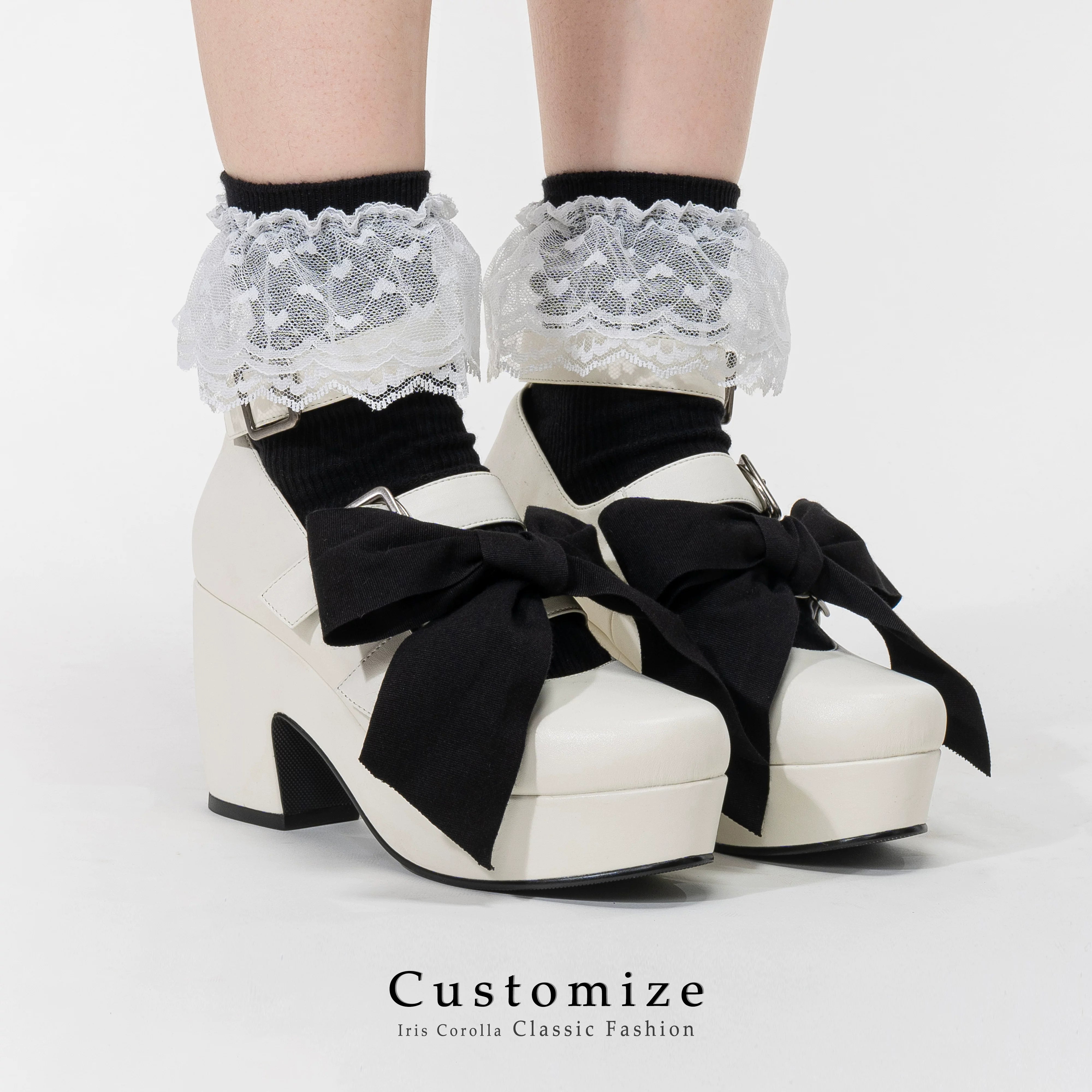 Custom-B - Gothic Lolita Heel Shoes, Triple Buckle Straps (35 36 37 38 39 40) 44691:818802