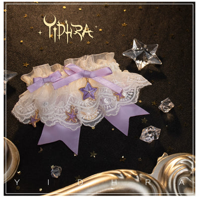 (BFM)Yidhra~Akuya Sea Tears~Lolita Socks With Shells Pattern Akuya purple starfish (socks+ankle wear) free size 
