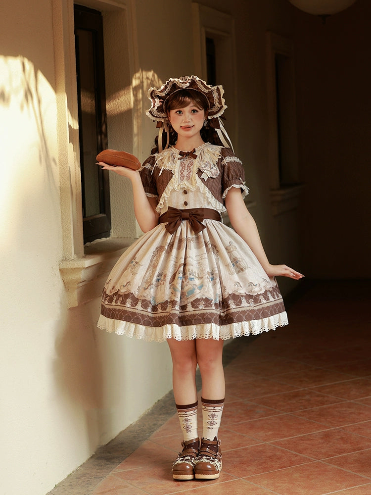 Alice Girl~Sea Salt Fairytale~Sweet Doll-like Lolita OP Animal Printed Lolita Dress 40674:672804