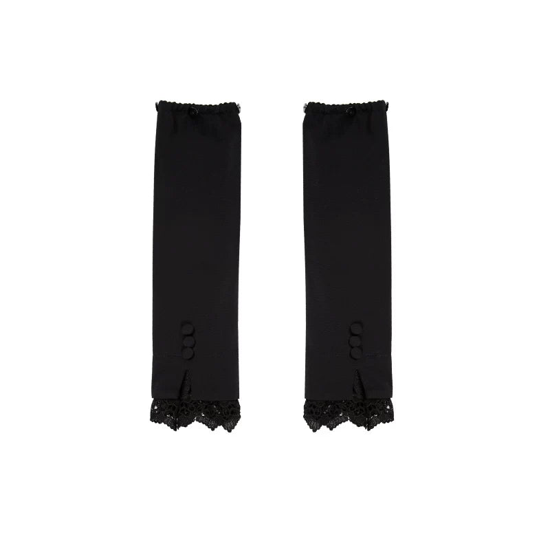 Old Covenant - Classic Lolita Jacquard OP Dress, Petal-Shaped Boned Waist Detachable Sleeves Only S