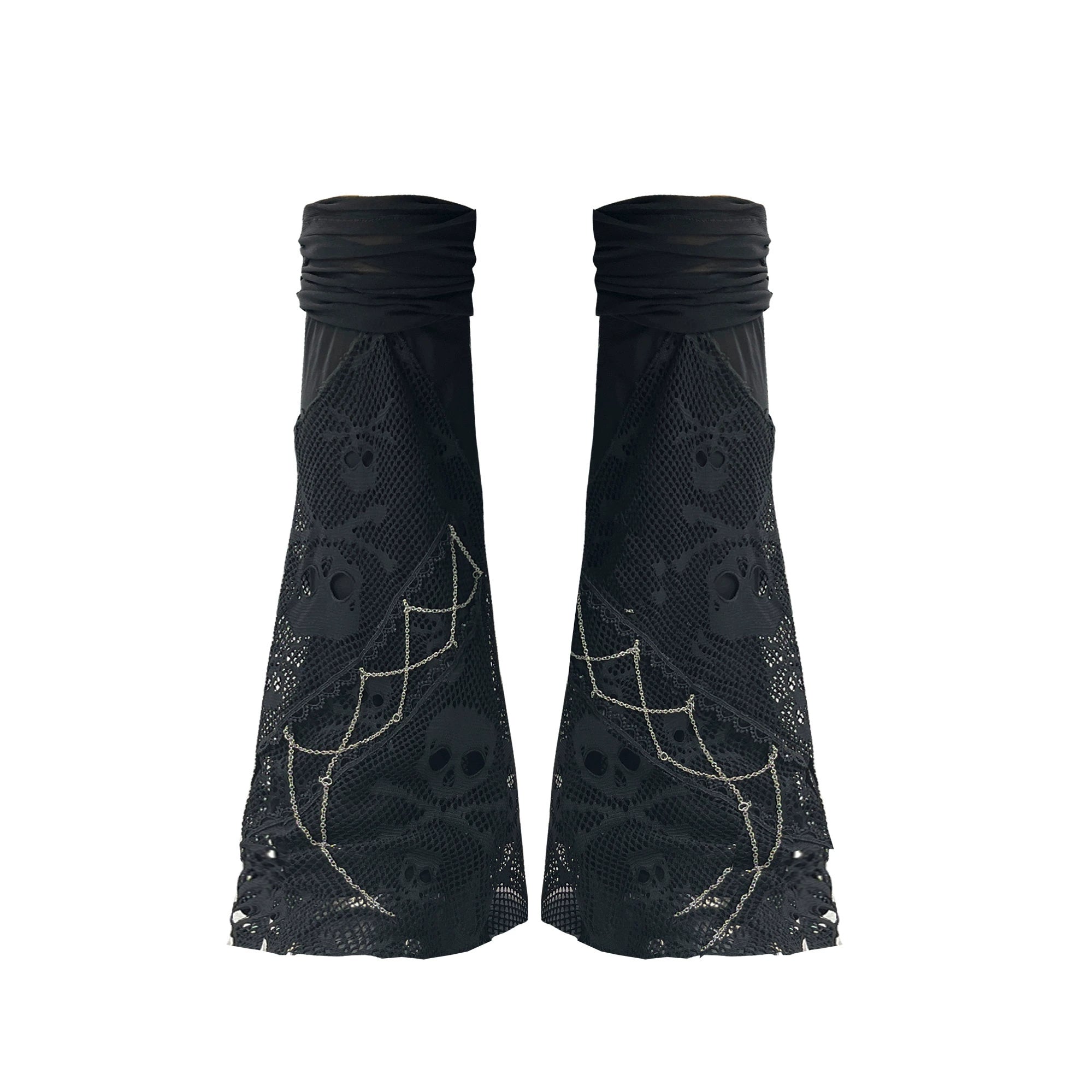 Broken Bone - Punk Lolita Leg Sleeve Skull Gauze Leg Socks Black
