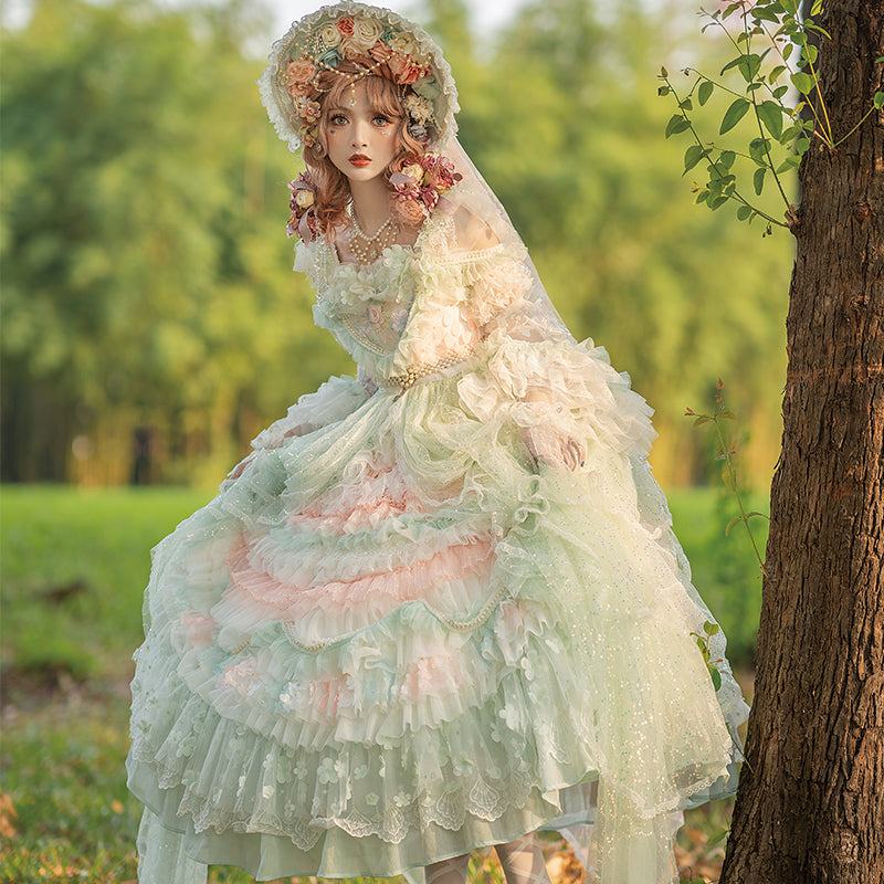 Cat Fairy - The Floating Fireflies and Dreams - Gorgeous Wedding Lolita Tea Party Dress S