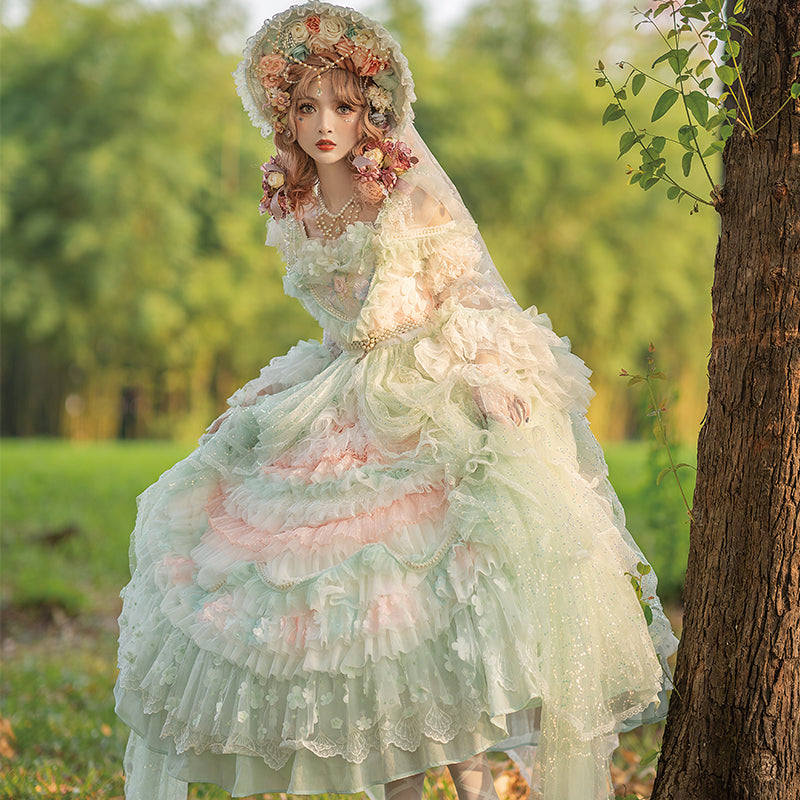 Cat Fairy~The Floating Fireflies and Dreams~Gorgeous Wedding Lolita Tea Party Dress S  