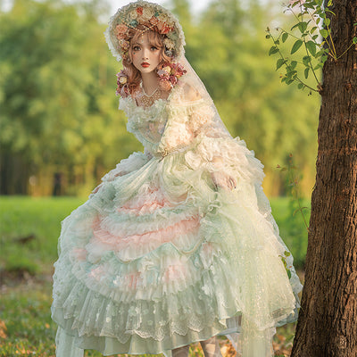 Cat Fairy~The Floating Fireflies and Dreams~Gorgeous Wedding Lolita Tea Party Dress S  