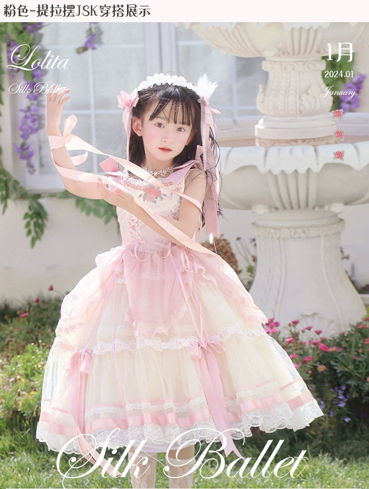 Mademoiselle Pearl~Silk Ballet~Kid Lolita JSK Dress Flower Wedding Lolita Dress