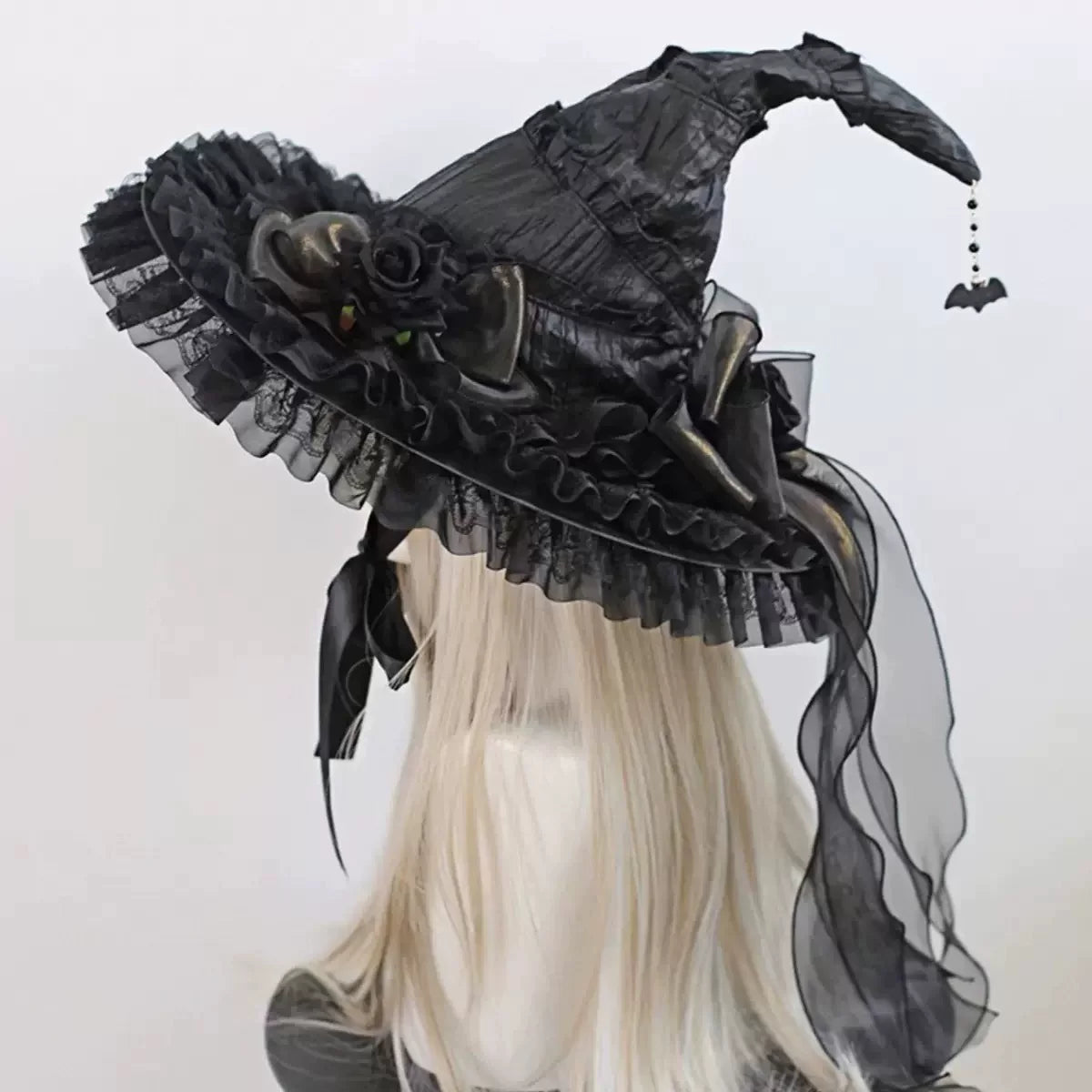 Gothic Lolita Witch Hat, Detachable Bow