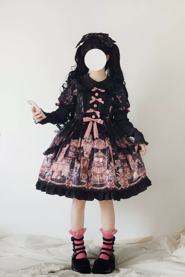 Uncle Wall Original~Missing Lamb Case~Gothic Lolita Dress Set with Sheep Prints 42971:760822