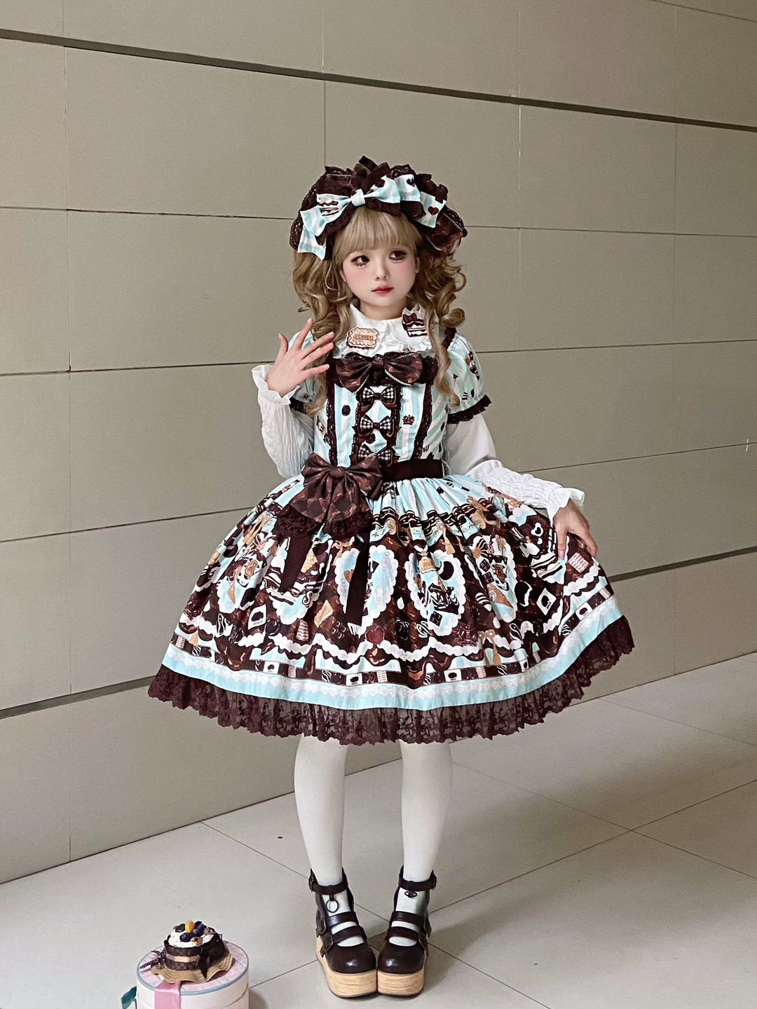 Nn Star~Royal Chocolate 2.0~Sweet Lolita Dress Suit Cute Print Lolita OP and JSK