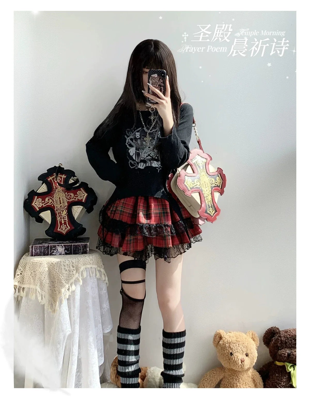 Gothic Lolita Bag, Two Detachable Shoulder Straps 45980:870143