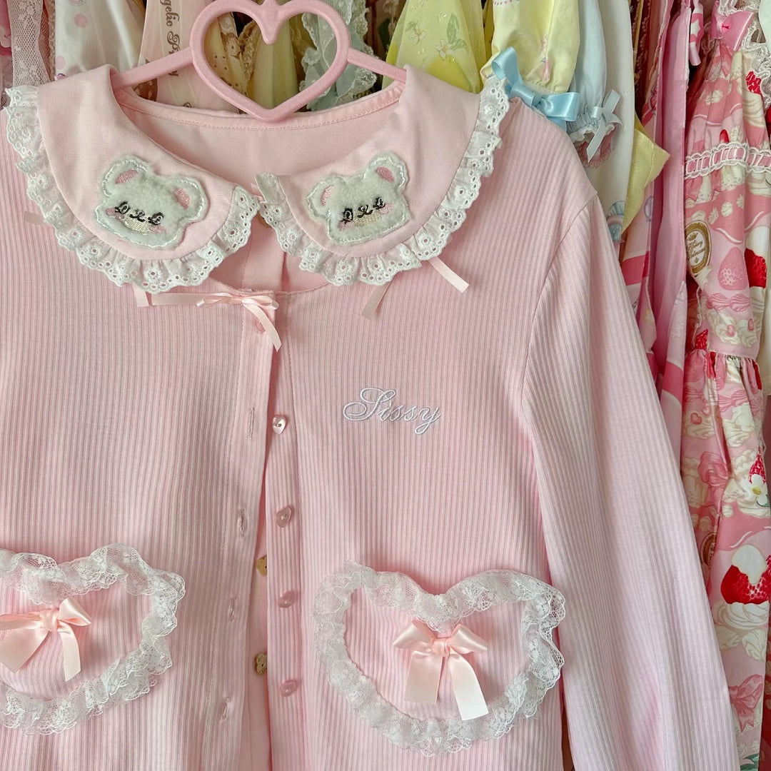 Sissy the shepherd~Pink Lolita Blouse Sweet Lolita Shirt Long Sleeve   