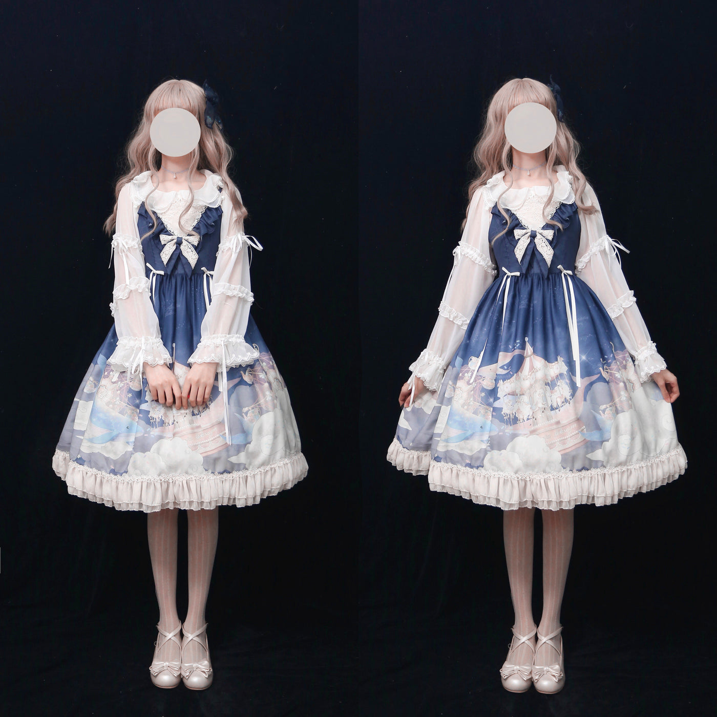 Amnesia~Dream Whale Island~Elegant Lolita V-shaped Neckline JSK   