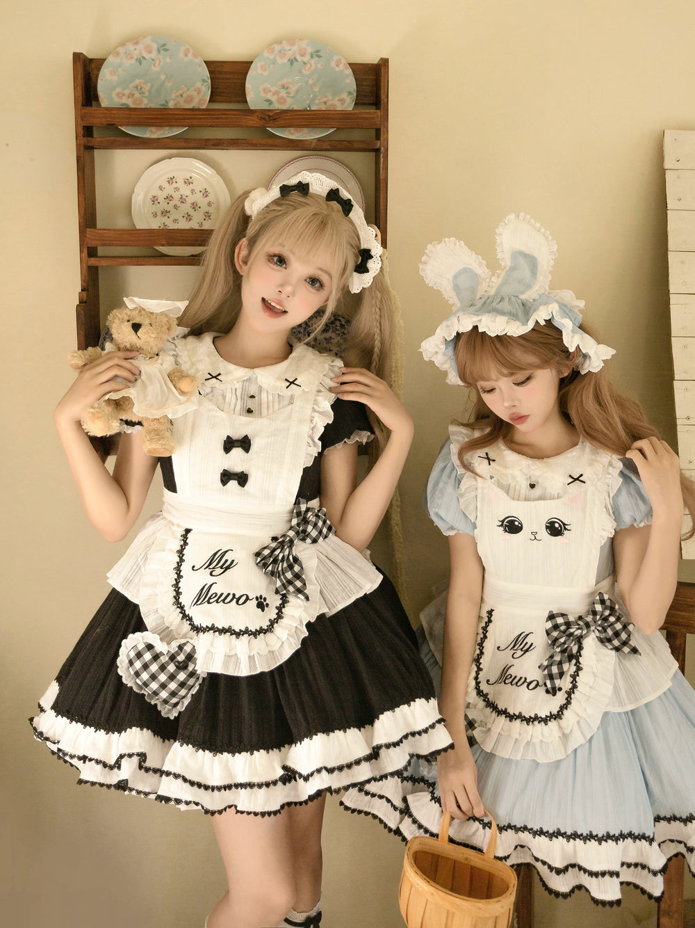 Cream doll~Kitten Maid~Twin Lolita OP Dress Cream Doll Maid OP   